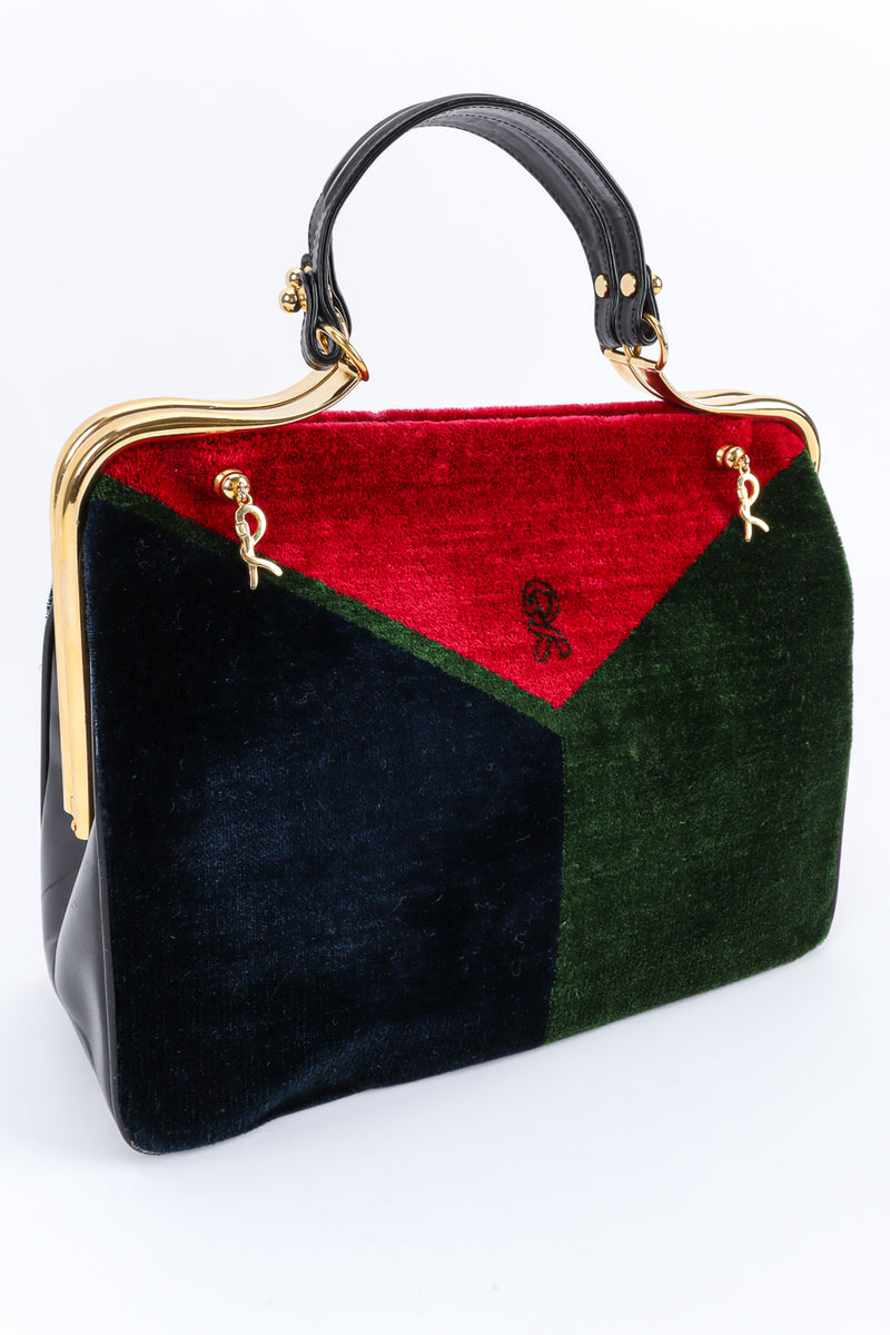 Vintage Roberta Di Camerino Velvet Frame Handbag front angle @ Recess LA