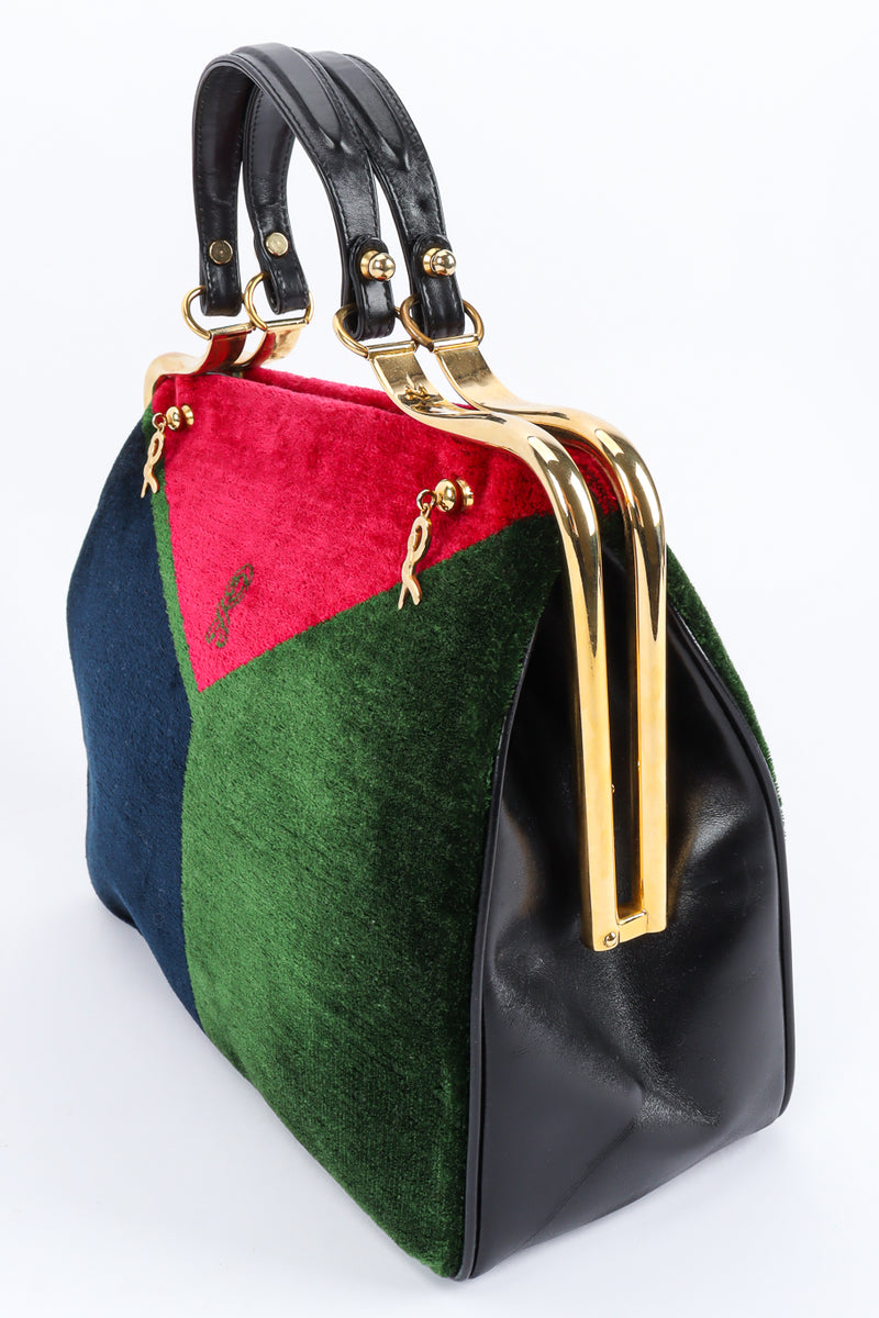 Vintage Roberta Di Camerino Velvet Frame Handbag side angle @ Recess LA