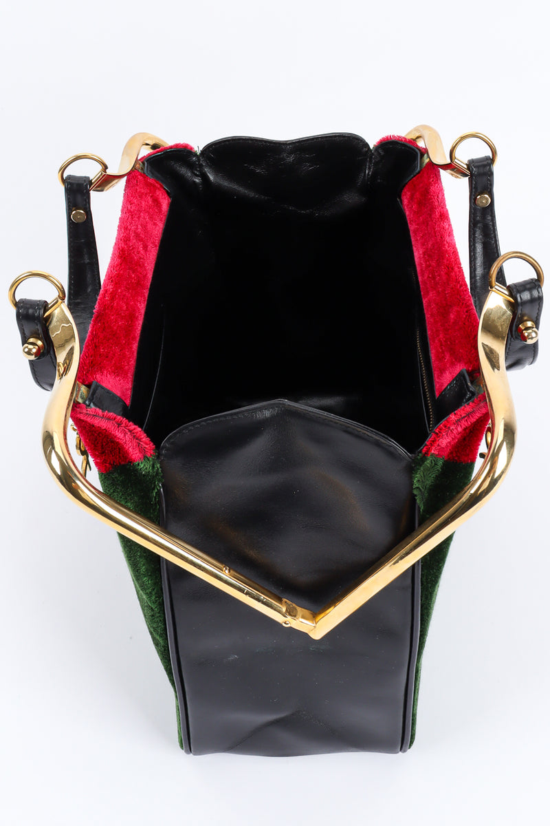 Vintage Roberta Di Camerino Velvet Frame Handbag bag opened side @ Recess LA