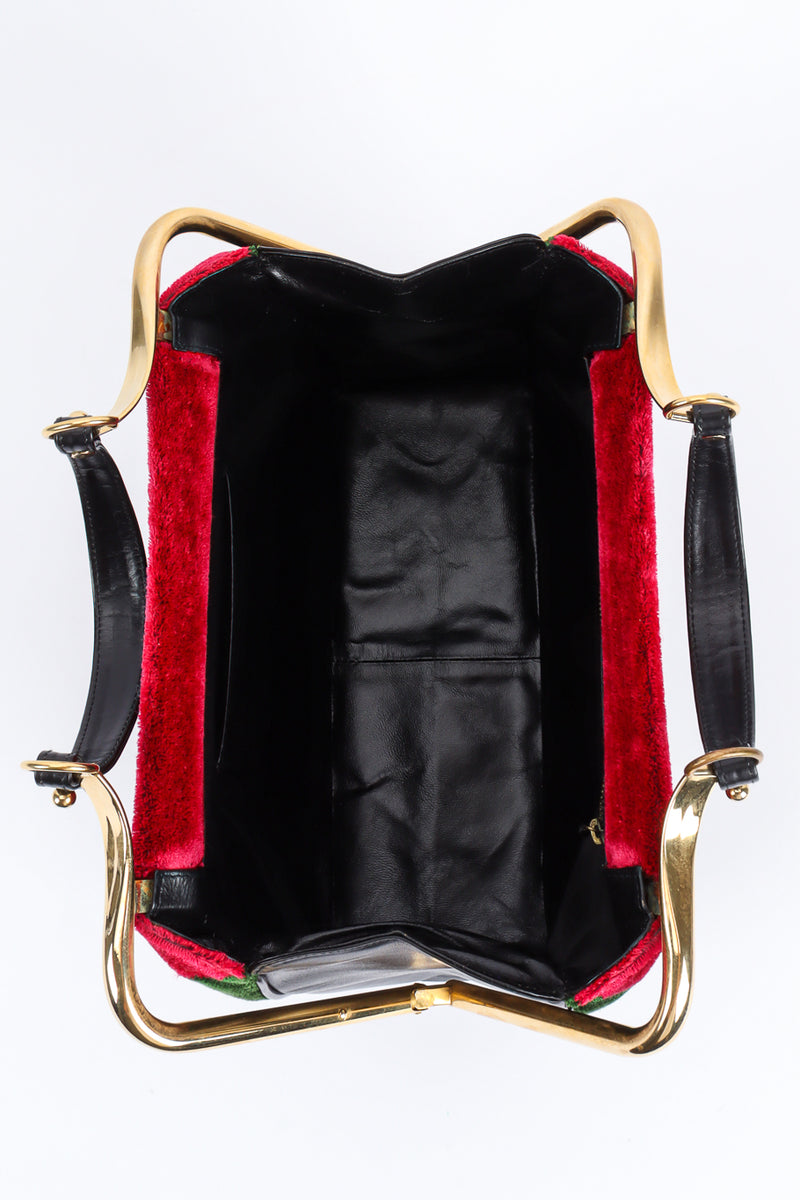 Vintage Roberta Di Camerino Velvet Frame Handbag bag opened top view @ Recess LA