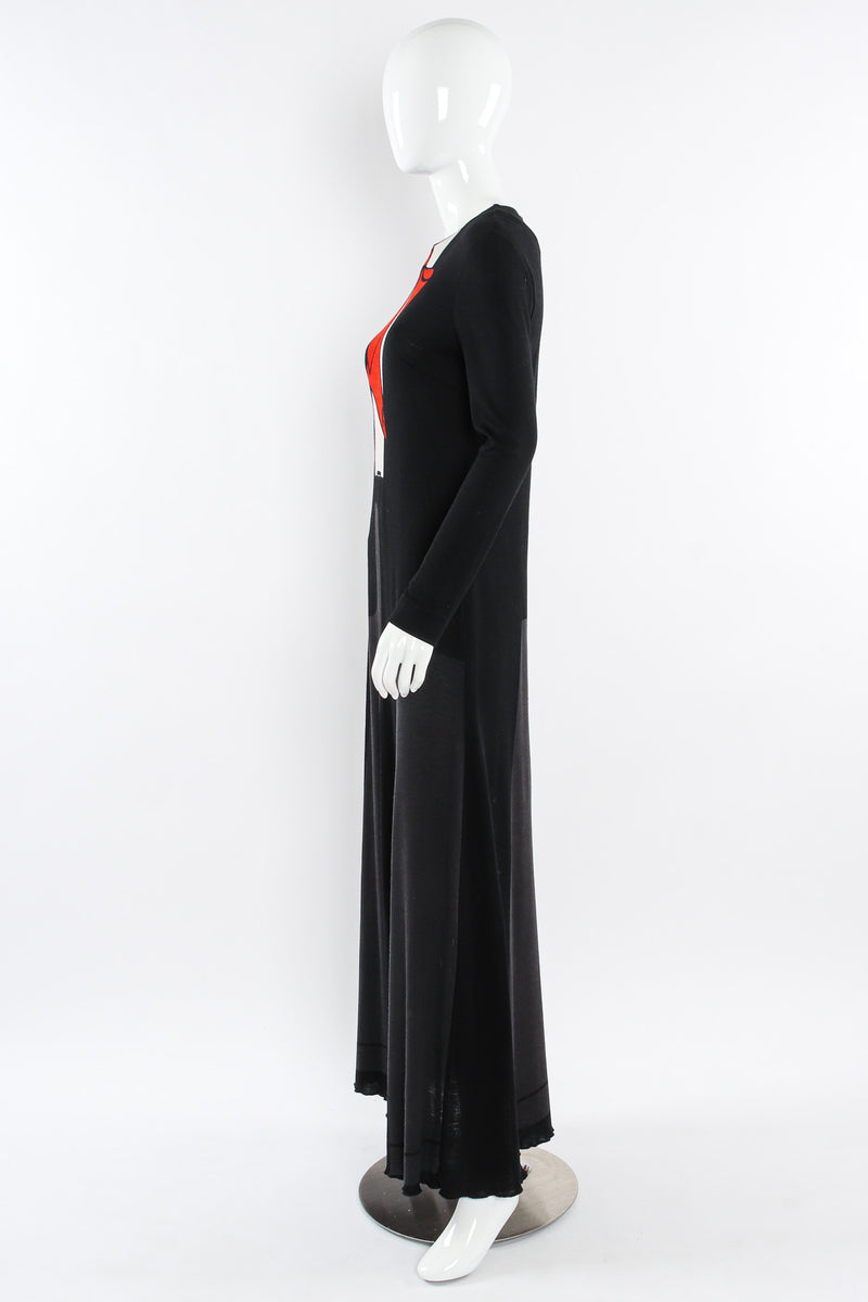 Vintage Roberta di Camerino Bow Tie Print Knit Dress mannequin side @ Recess LA