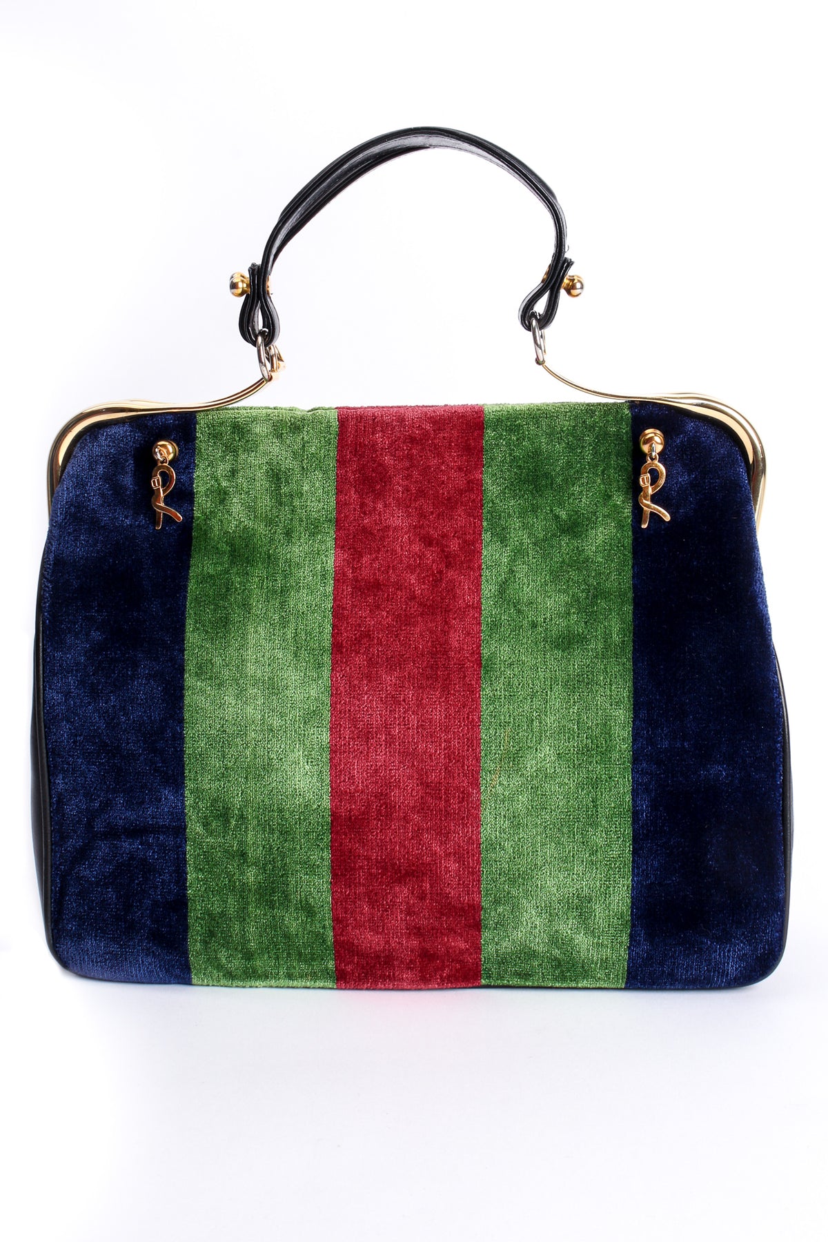 Vintage Roberta di Camerino Block-Striped Velvet Frame Bag – Recess