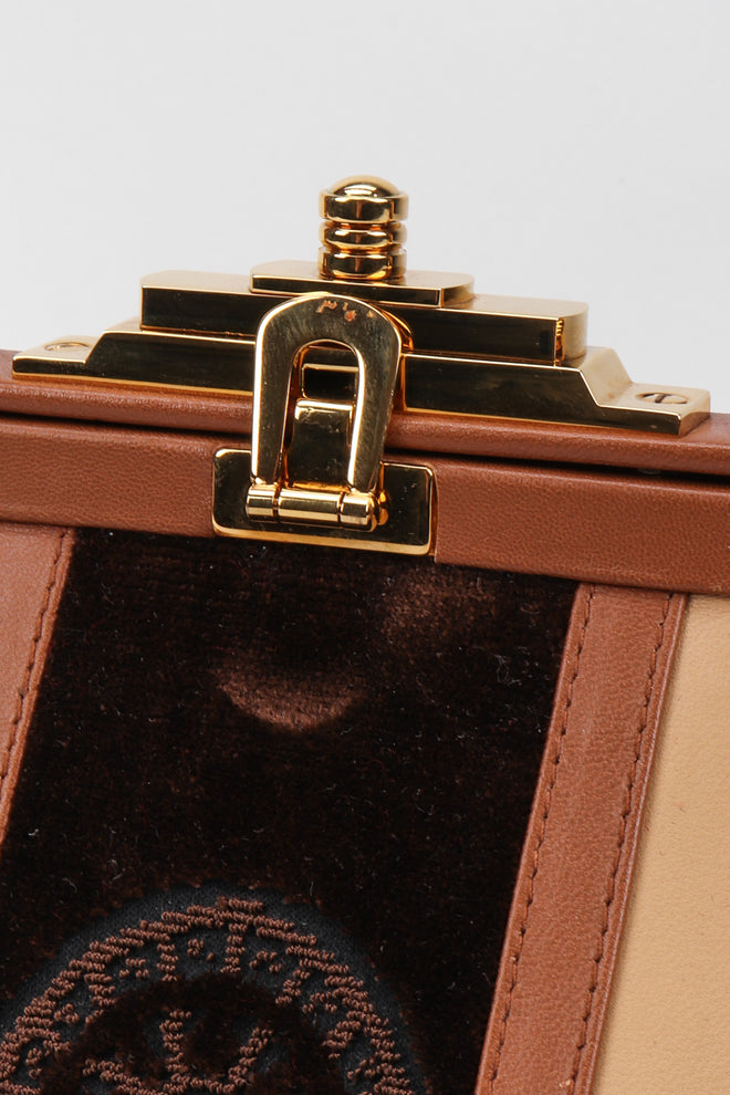 Recess Los Angeles Vintage Roberta Di Camerino Signature Leather & Velvet Mini Bagonghi Bag
