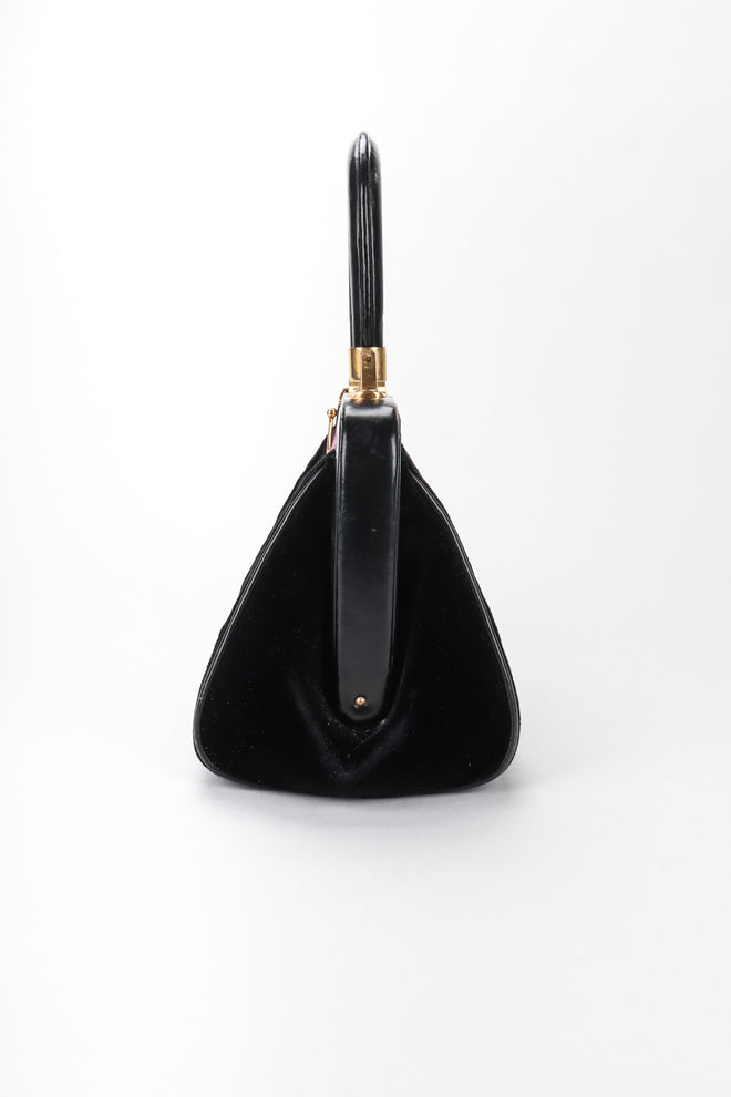 Recess Los Angeles Vintage Robera Di Camerino Signature Velvet Black Red Mini Bagonghi Bag