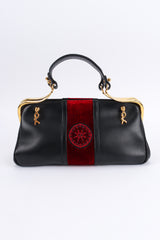 Vintage Roberta di Camerino Leather Velvet Mini Doctor Bag front @ Recess LA