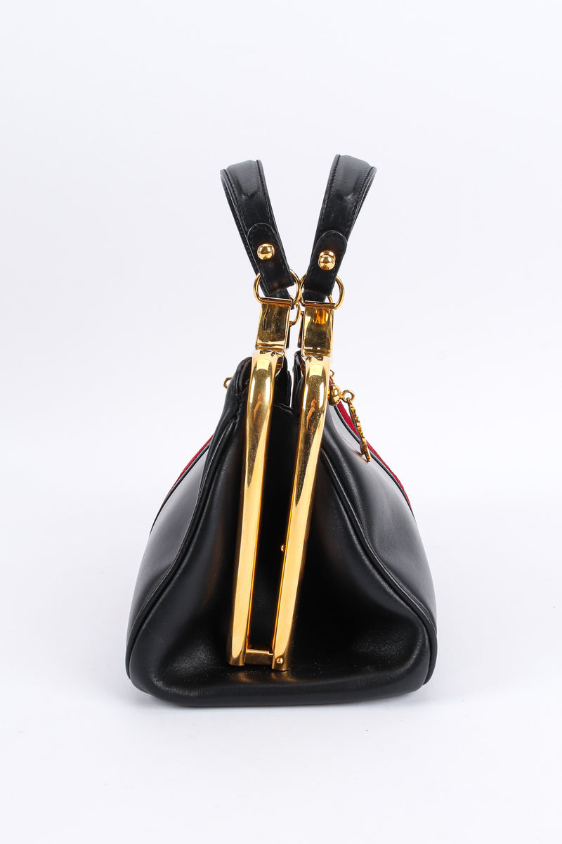 Vintage Roberta di Camerino Leather Velvet Mini Doctor Bag side fraem @ Recess LA