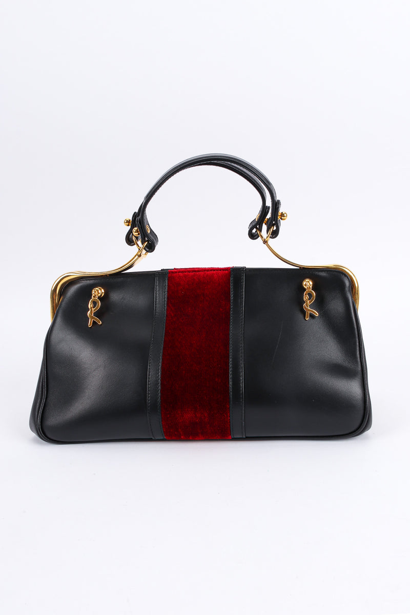 Vintage Roberta di Camerino Leather Velvet Mini Doctor Bag back/R scuff mark @ Recess LA