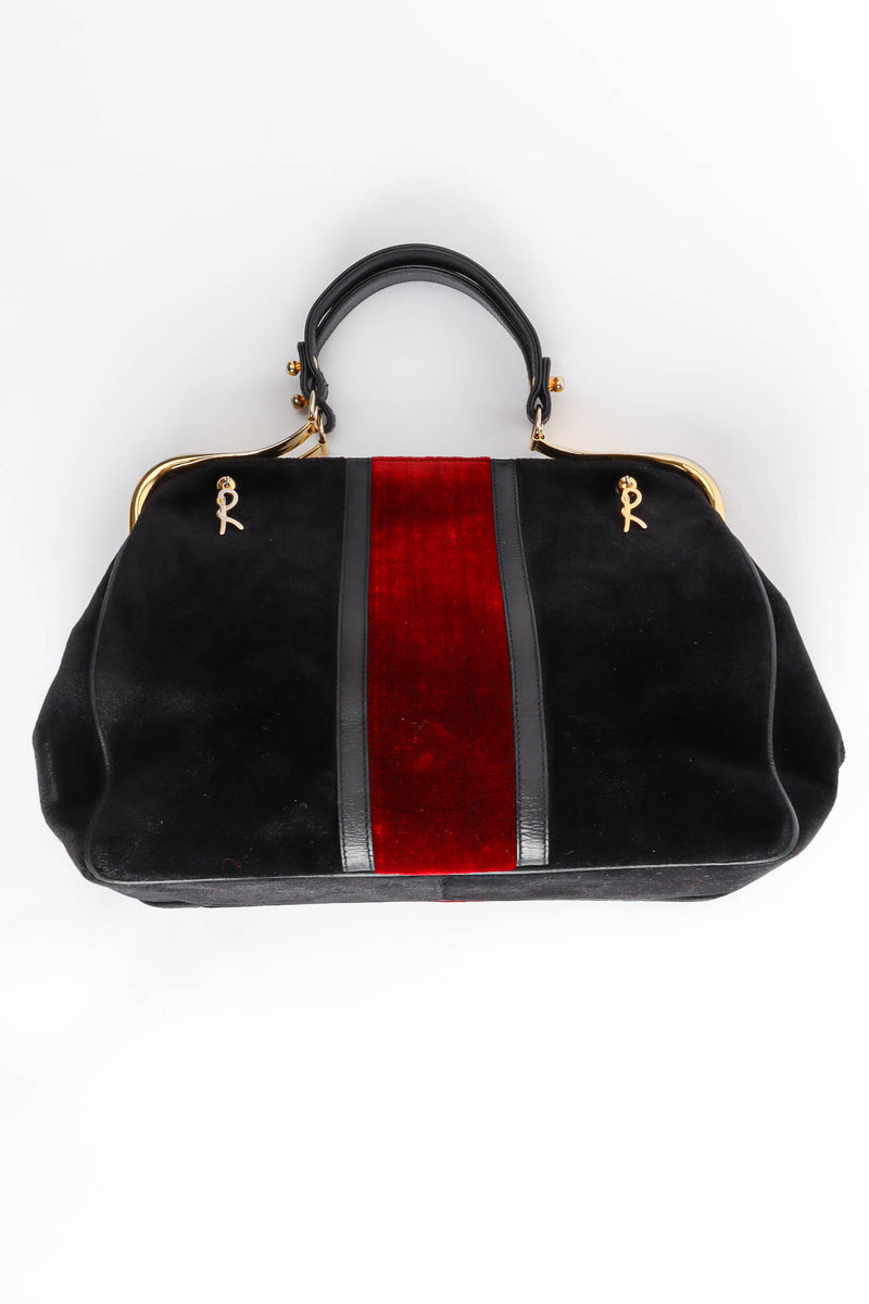 Vintage Roberta Di Camerino Velvet Stripe Frame Bag back flat @ Recess Los Angeles