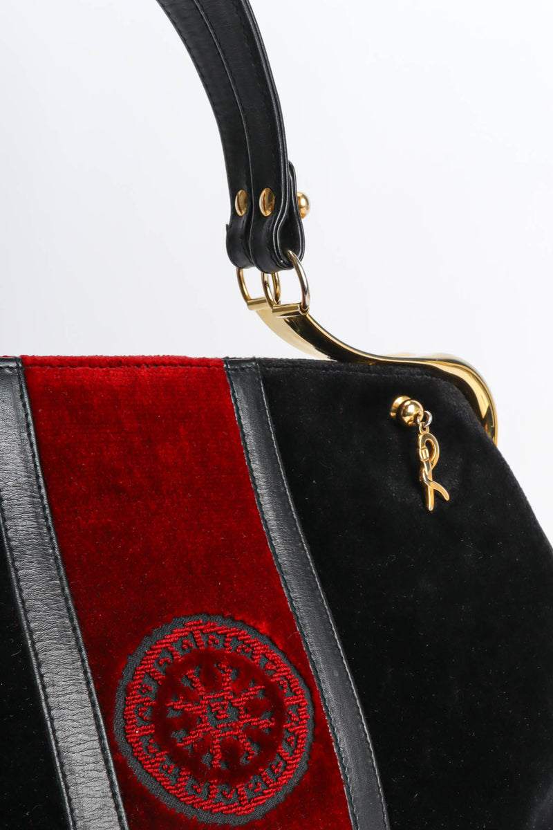 Vintage Roberta Di Camerino Velvet Stripe Frame Bag R charm/logo @ Recess Los Angeles