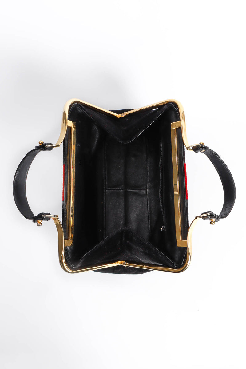 Vintage Roberta Di Camerino Velvet Stripe Frame Bag top opened @ Recess Los Angeles