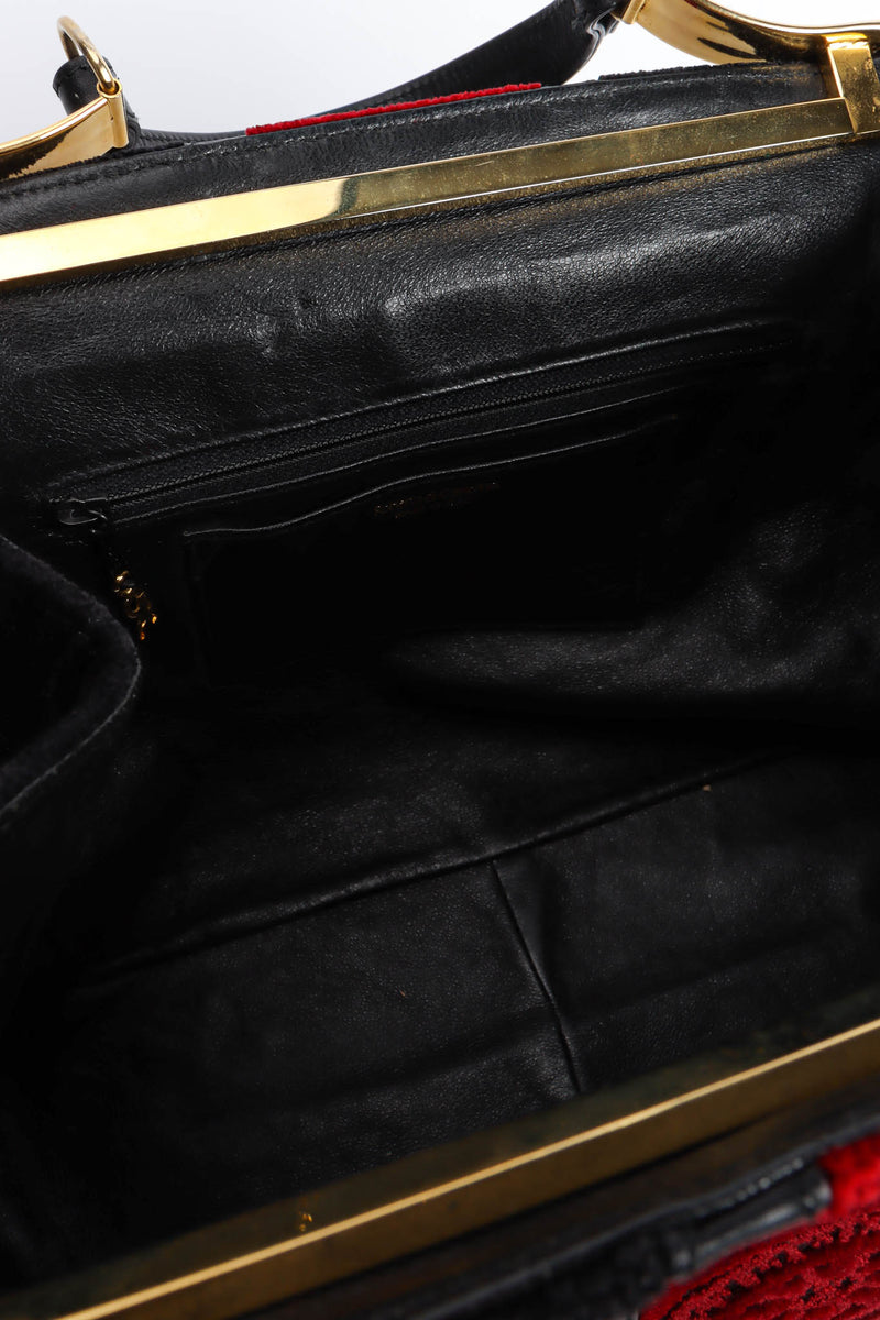 Vintage Roberta Di Camerino Velvet Stripe Frame Bag bag inside @ Recess Los Angeles