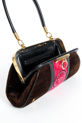 Vintage Roberta Di Camerino 1990s Mini Velvet Baguette Bag opened @ Recess Los Angeles