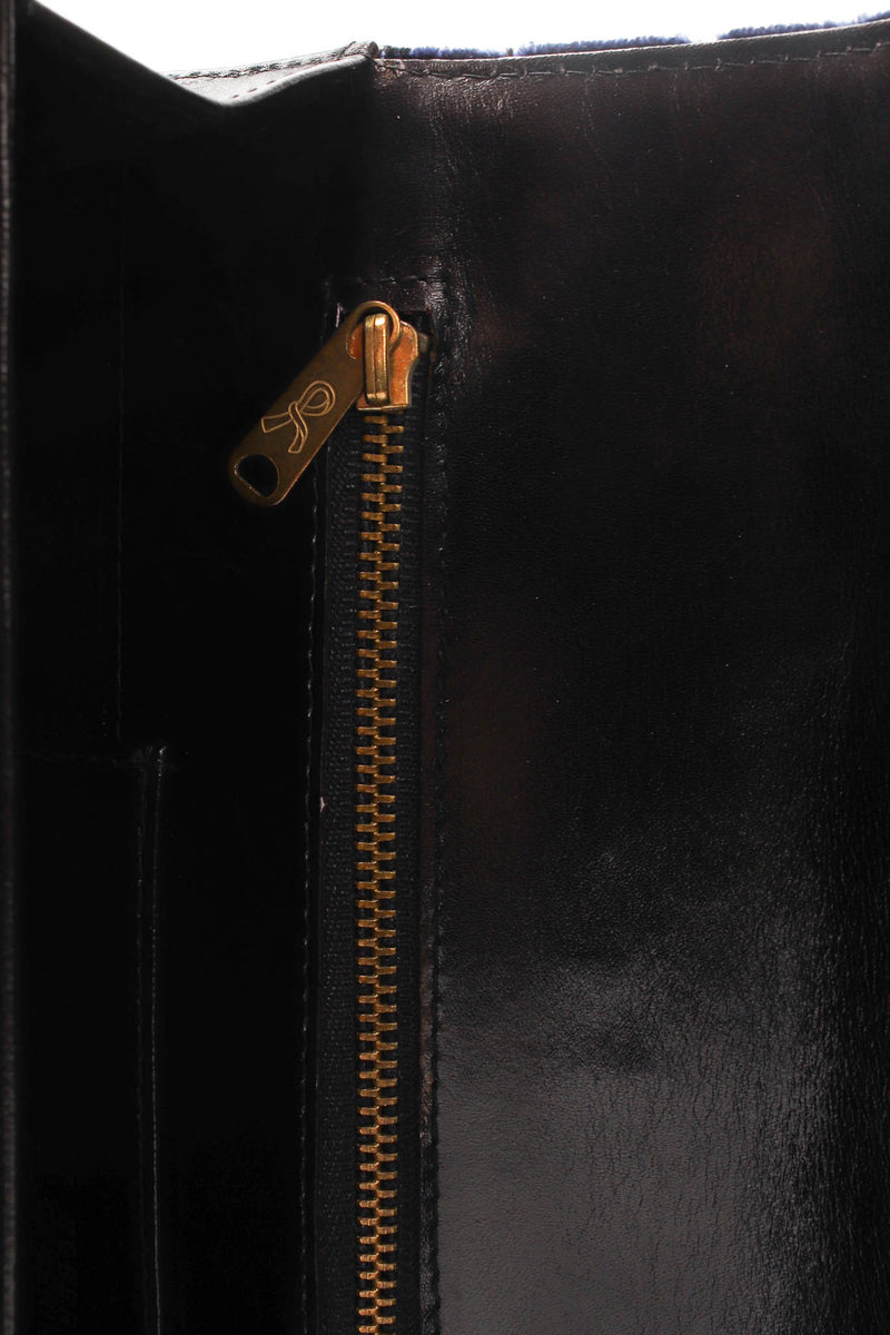 Vintage Roberta di Camerino Velvet Accordion Leather Bag signed zipper pull @ Recess LA