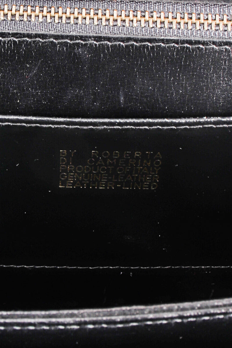 Vintage Roberta di Camerino Velvet Stripe Leather Accordion Bag Signature stamp at Recess LA