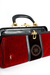 Roberta di Camerino Velvet Stripe Doctor Bagonghi Bag Front Closeup at Recess LA