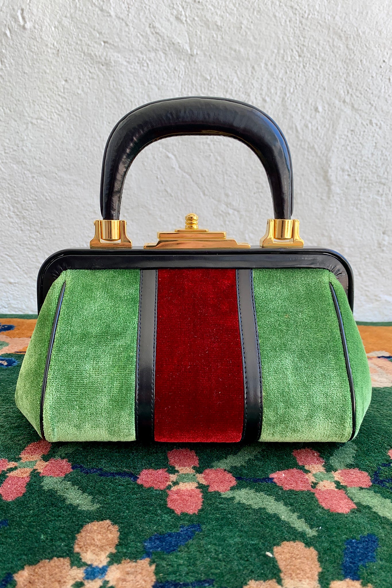 Vintage Roberta di Camerino Green Velvet Mini Bagonghi Bag Back at Recess Los Angeles