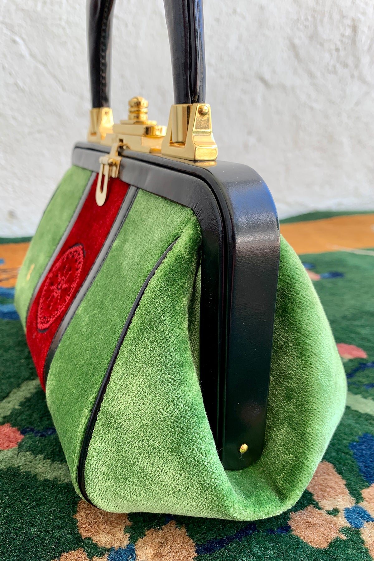 Vintage Roberta di Camerino Green Velvet Mini Bagonghi Bag – Recess