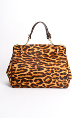 Vintage Roberta di Camerino Leopard Pony Hair Frame Handbag back at Recess Los Angeles