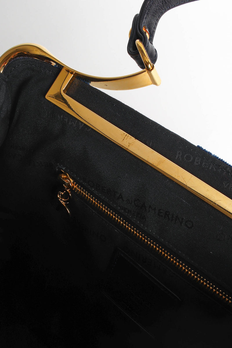 Vintage Roberta Di Camerino Caravel Velvet Chain Motif Bag signed liner @ Recess Los Angeles