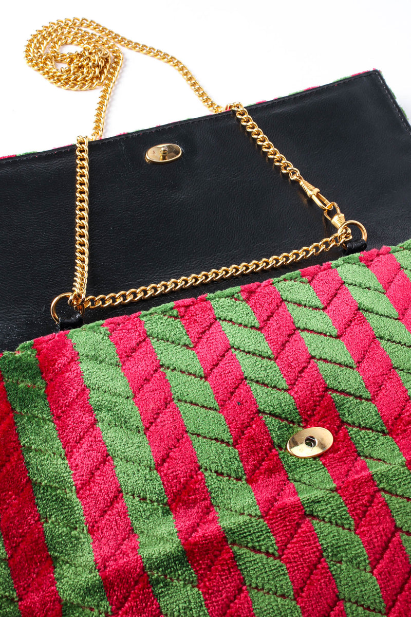 Vintage Roberta di Camerino Striped Velvet Clutch Bag leather at Recess Los Angeles