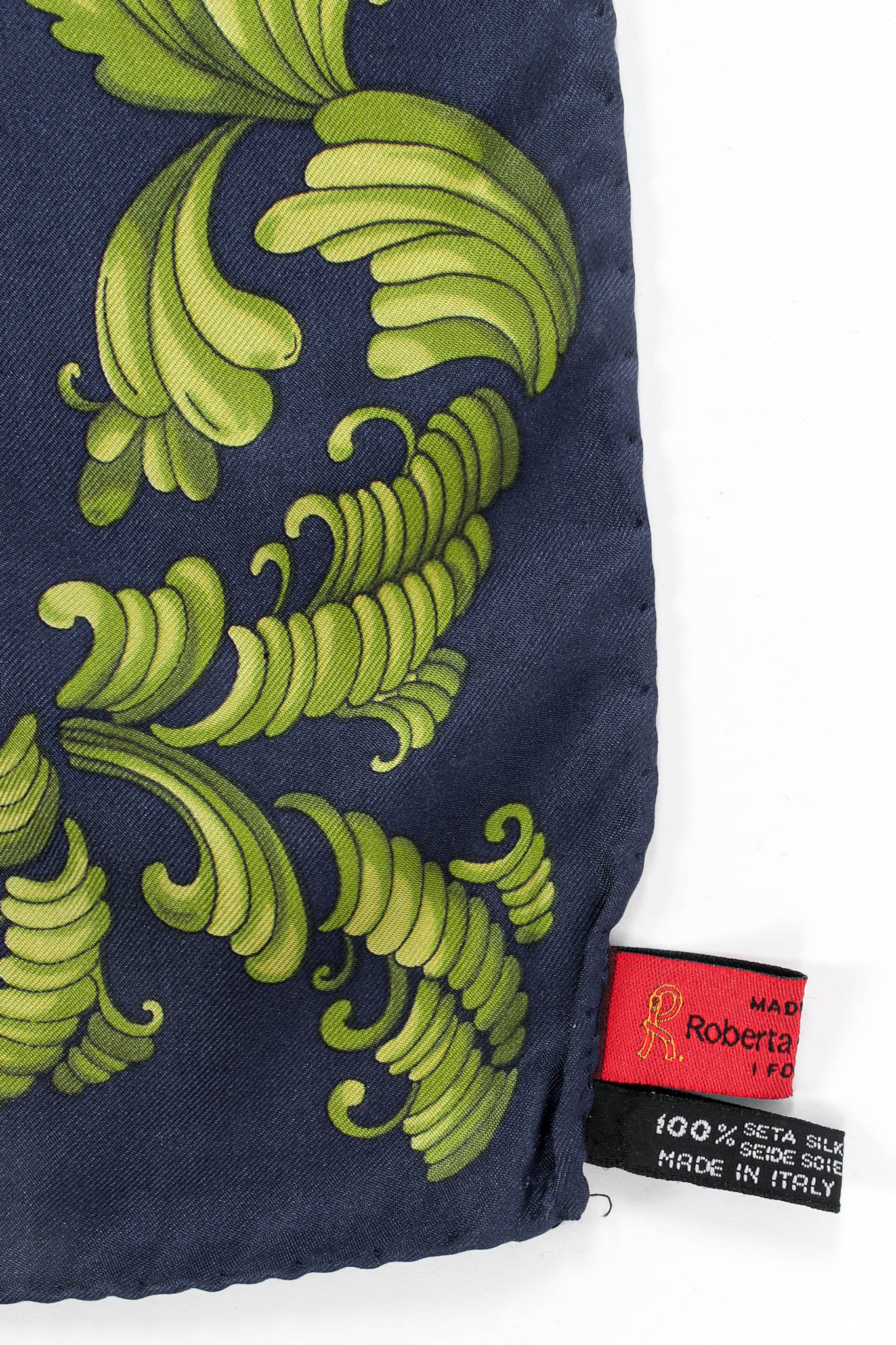 Vintage Roberta Di Camerino Ivy Crest Emblem Silk Scarf tags @ Recess LA