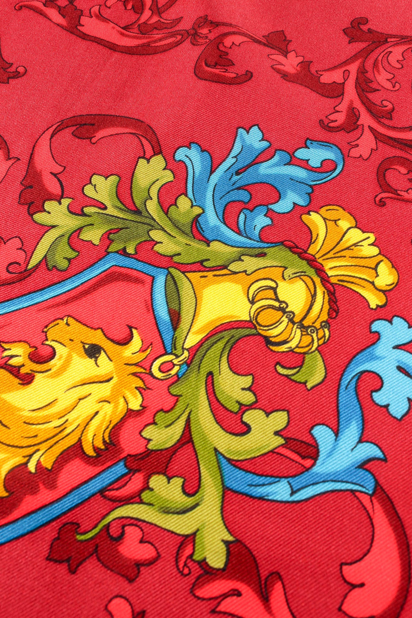 Vintage Roberta Di Camerino Ivy Crest Emblem Silk Scarf lion crest @ Recess LA