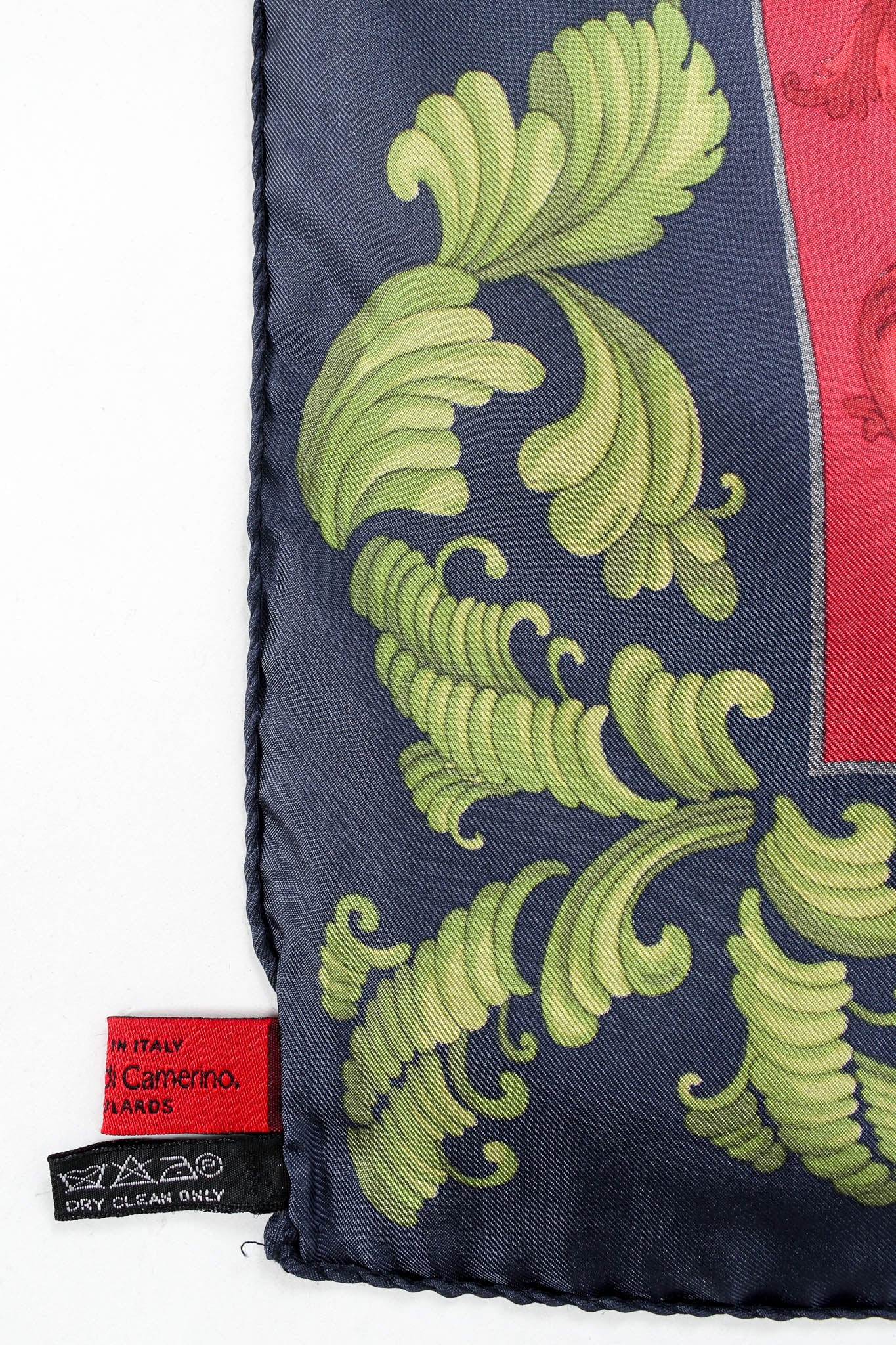 Vintage Roberta Di Camerino Ivy Crest Emblem Silk Scarf tags @ Recess LA