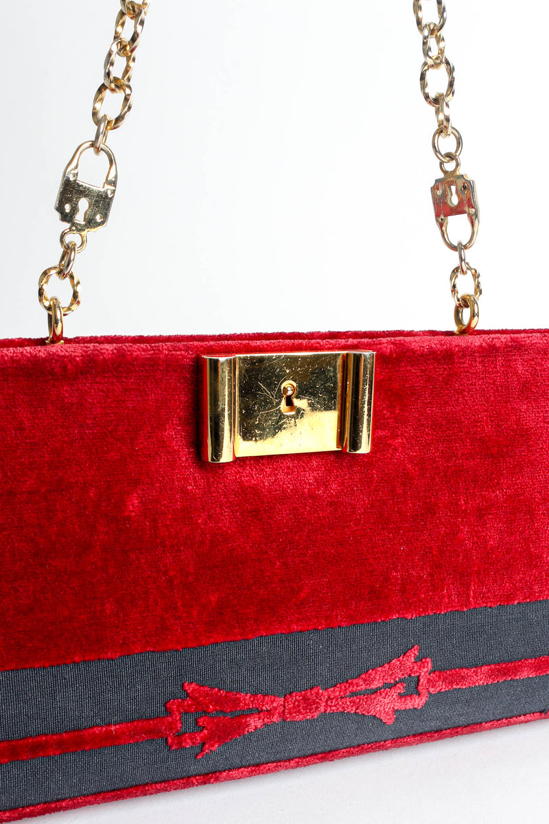 Vintage Roberta Di Camerino Envelope Clutch Motif Bag scratches on clasp @ Recess Los Angeles
