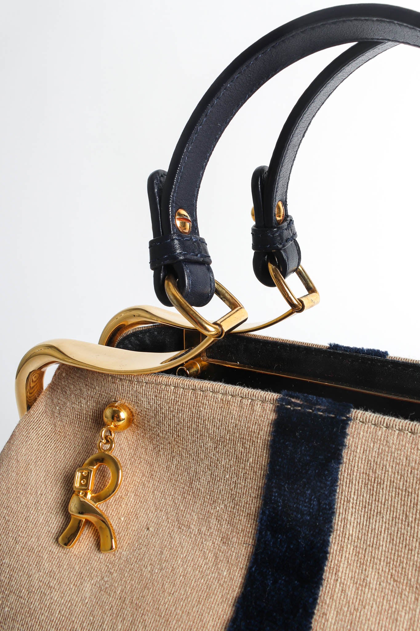 Vintage Roberta Di Camerino Caravel Twill Block Stripe Bag charm @ Recess Los Angeles
