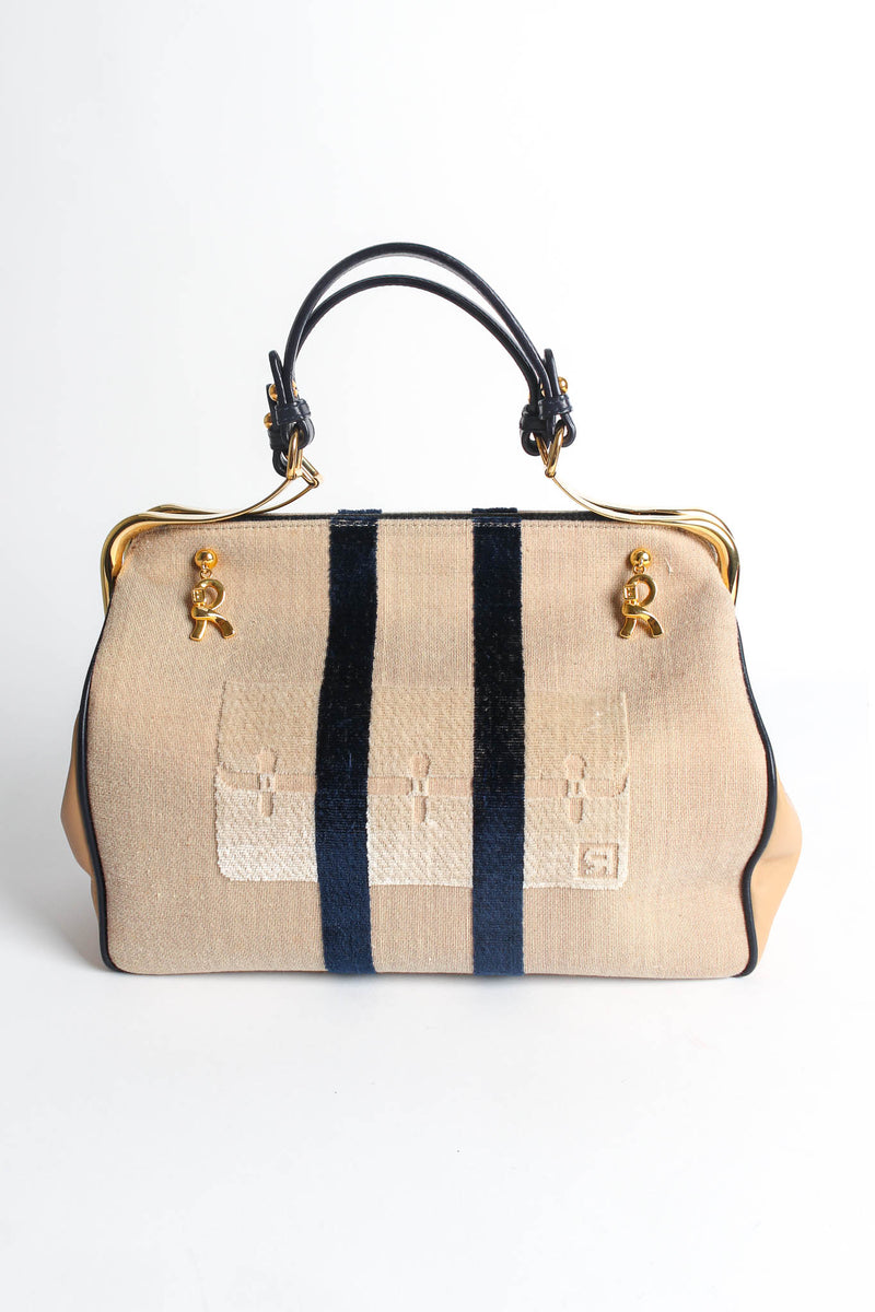 Vintage Roberta Di Camerino Caravel Twill Block Stripe Bag reverse side @ Recess Los Angeles