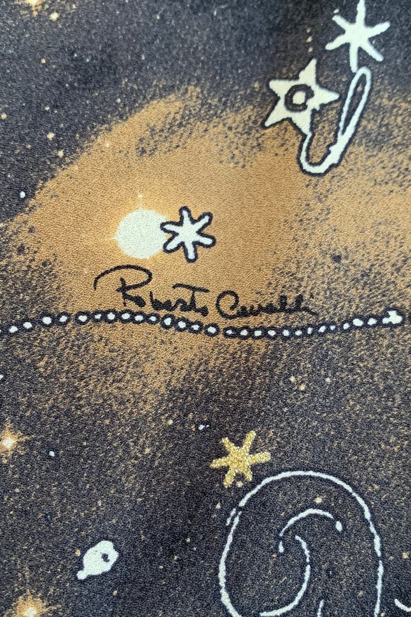 Vintage Roberto Cavalli Astrological Stars Halter Gown Signature detail at Recess LA