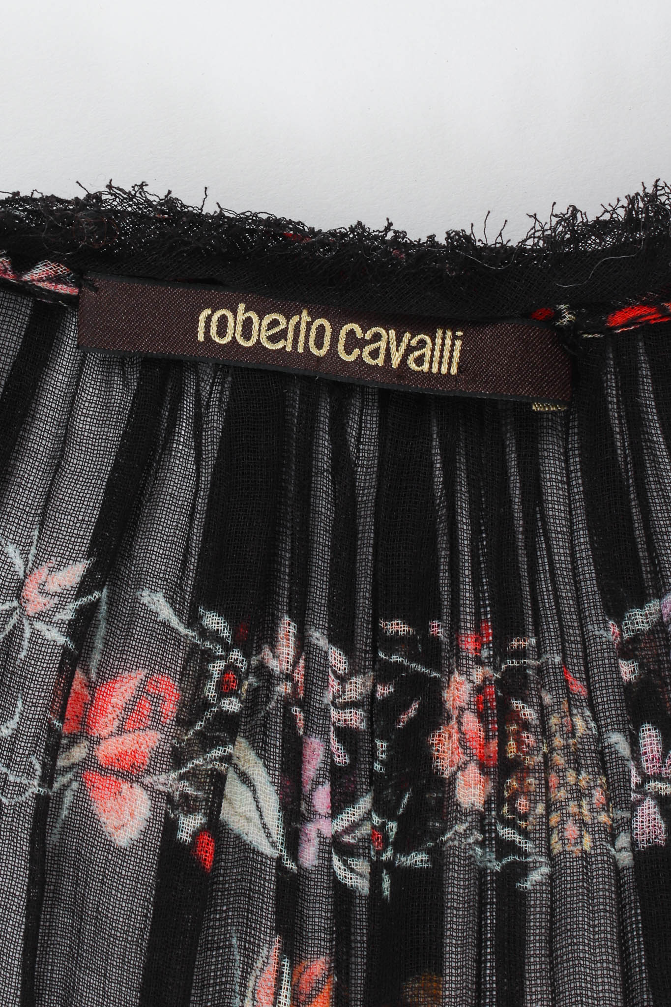 Vintage Roberto Cavalli Floral Mesh Peasant Dress tag @ Recess Los Angeles
