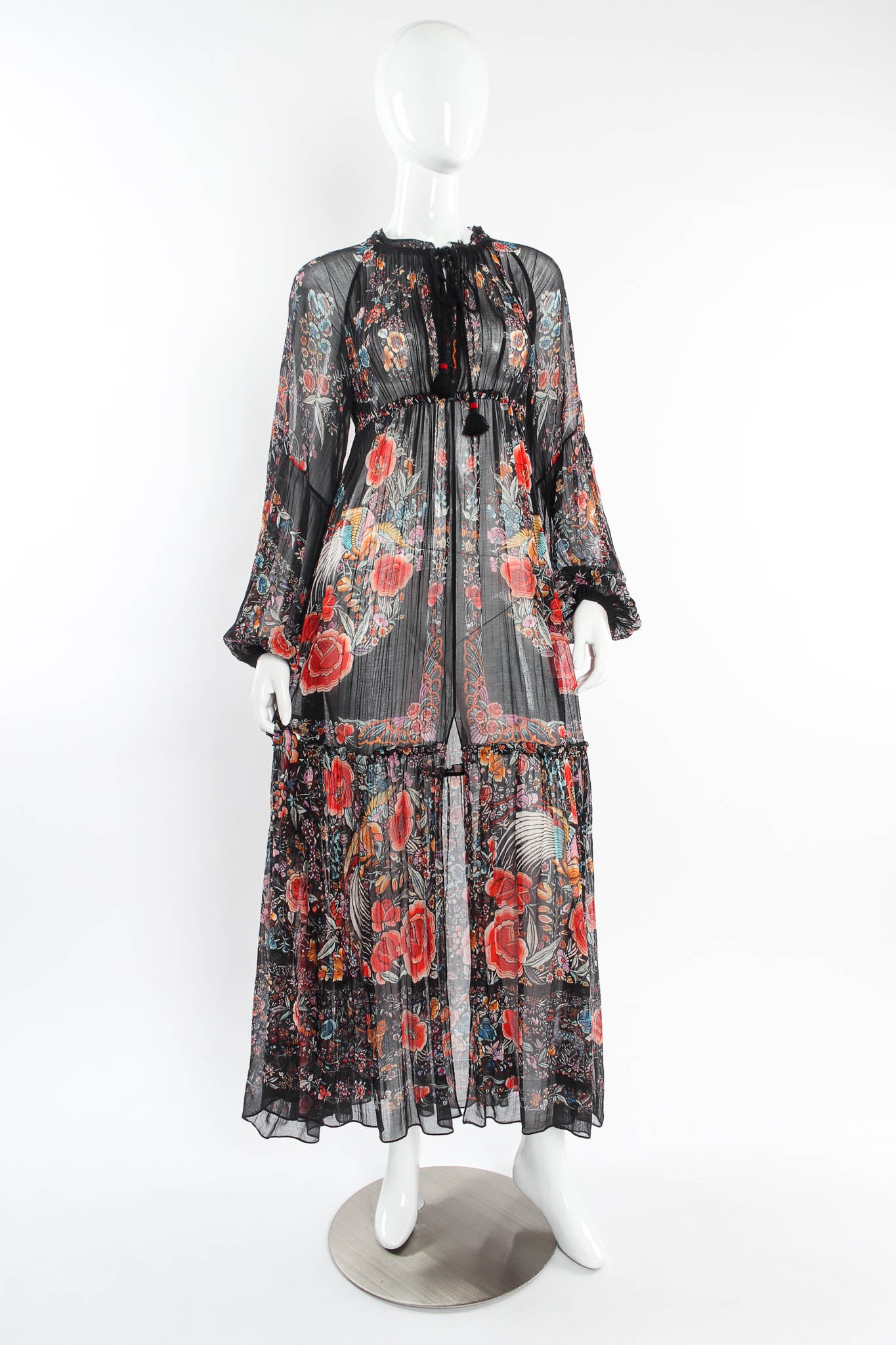 Vintage Roberto Cavalli Floral Mesh Peasant Dress no liner @ Recess Los Angeles