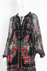 Vintage Roberto Cavalli Floral Mesh Peasant Dress mannequin close @ Recess Los Angeles