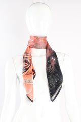 Vintage Roberto Cavalli Rose Gold Galaxy Silk Scarf on mannequin at Recess Los Angeles