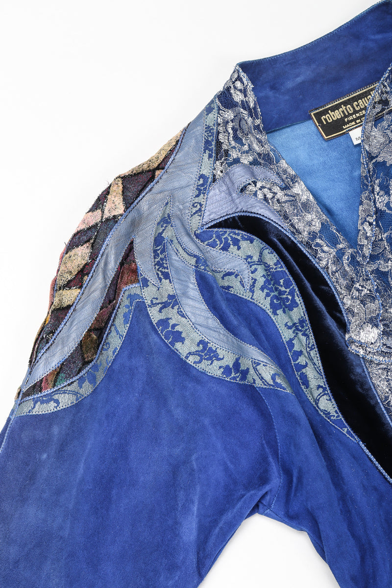 Recess Designer Consignment Vintage Roberto Cavalli Lace Lapel Liberace Suede Jacket Los Angeles Resale