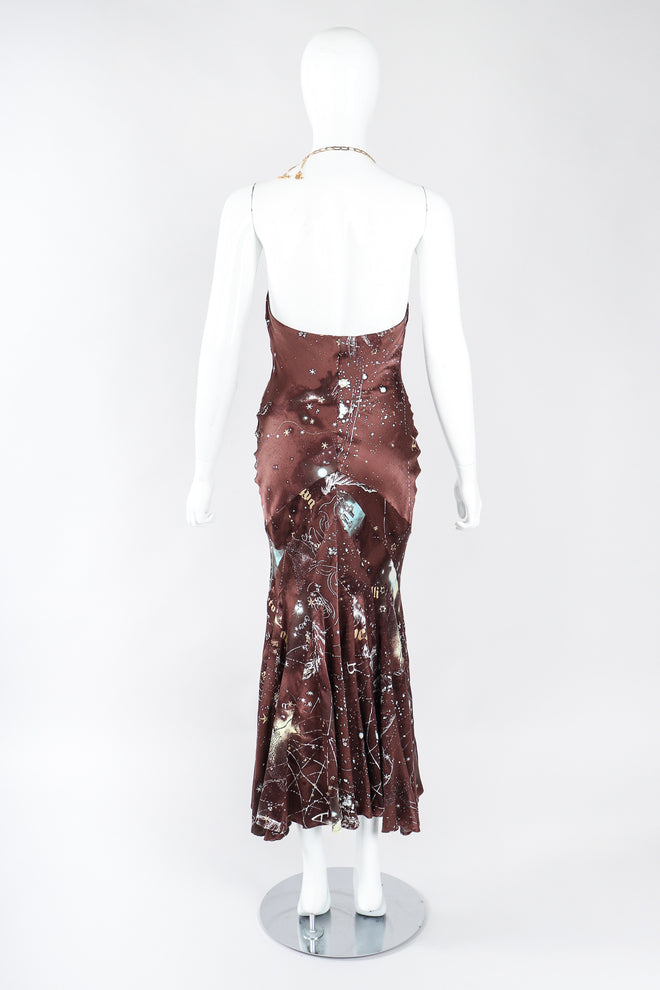 Recess Los Angeles Designer Consignment Resale Recycle Vintage Roberto Cavalli Astrology Star Chart Scorpio Silk Halter Dress