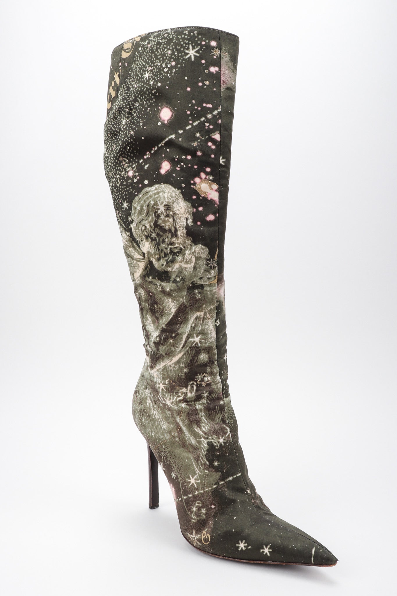 Recess Los Angeles Vintage Roberto Cavalli Celestial Constellation Point Stiletto Boots