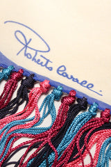 Recess Los Angeles Designer Consignment Vintage Floral Fringe Silk Chiffon Shawl