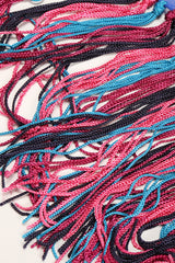 Recess Los Angeles Designer Consignment Vintage Floral Fringe Silk Chiffon Shawl