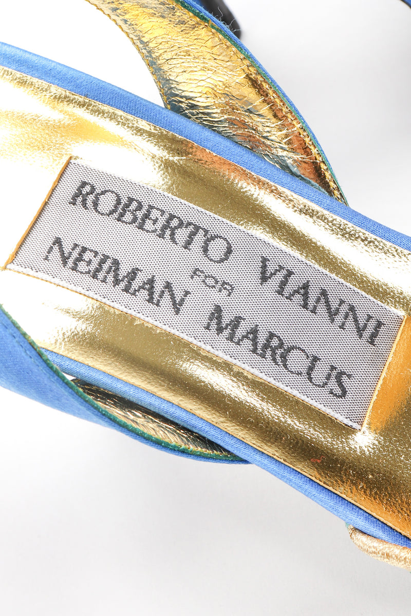 Recess Los Angeles Vintage Roberto Vianni Neiman Marcus Starry Moroccan Lattice Crystal Mesh Slingback Heels