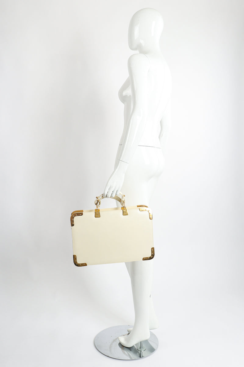 Vintage Roberta di Camerino Leather Folio Case with Brass Hardware mannequin at Recess Los Angeles