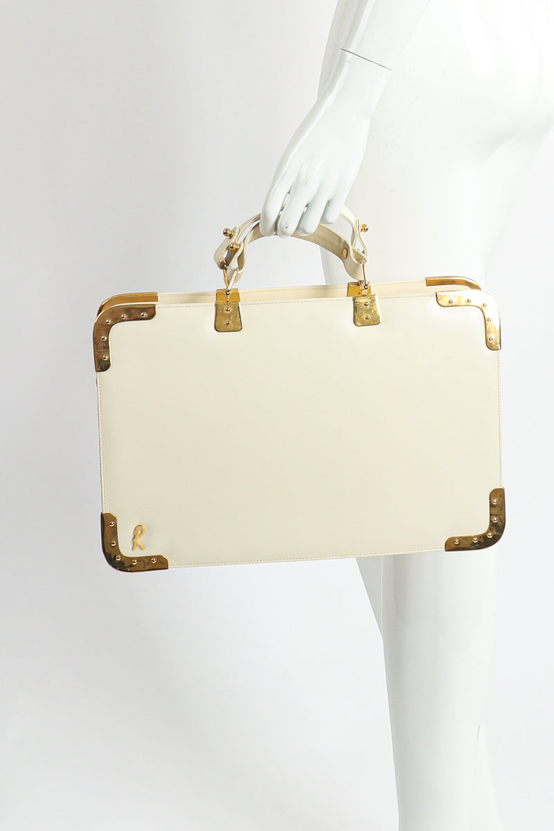 Vintage Roberta di Camerino Leather Folio Case with Brass Hardware at Recess Los Angeles