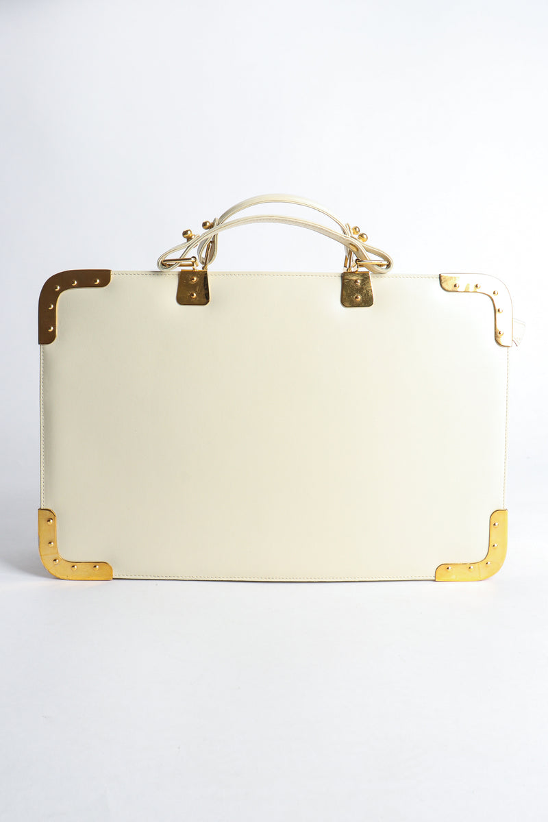Vintage Roberta di Camerino Leather Folio Case with Brass Hardware back at Recess Los Angeles