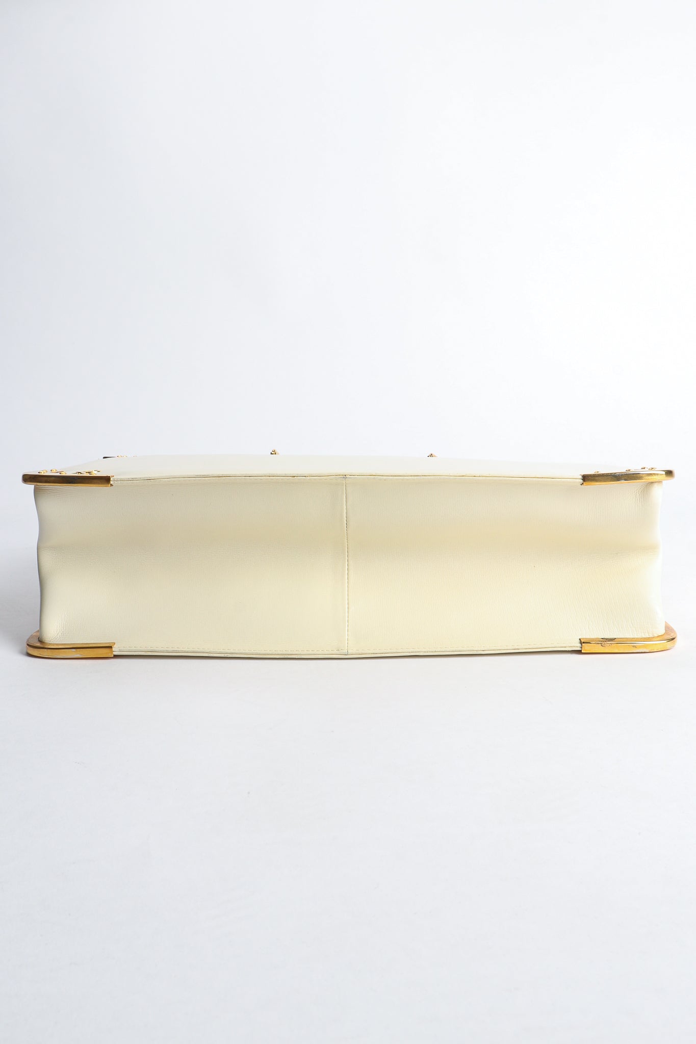 Vintage Roberta di Camerino Leather Folio Case with Brass Hardware bottom at Recess Los Angeles