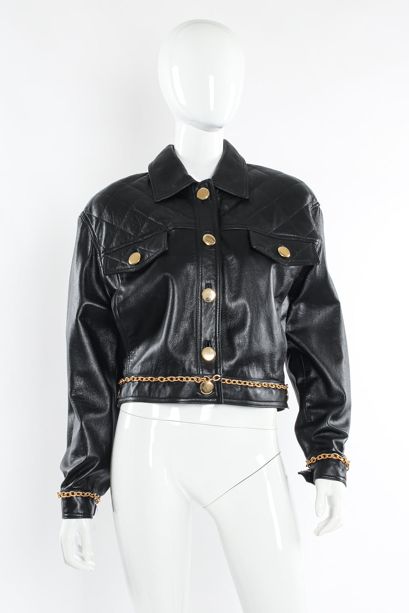 Vintage Rocco D'Amelio Chain Hardware Quilted Leather Jacket – Recess