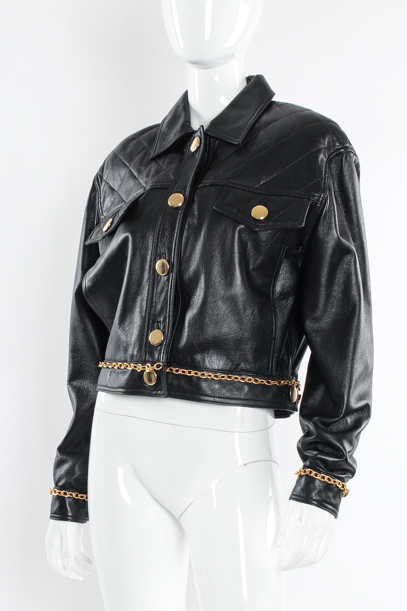 Vintage Rocco D'Amelio Chain Hardware Quilted Leather Jacket – Recess