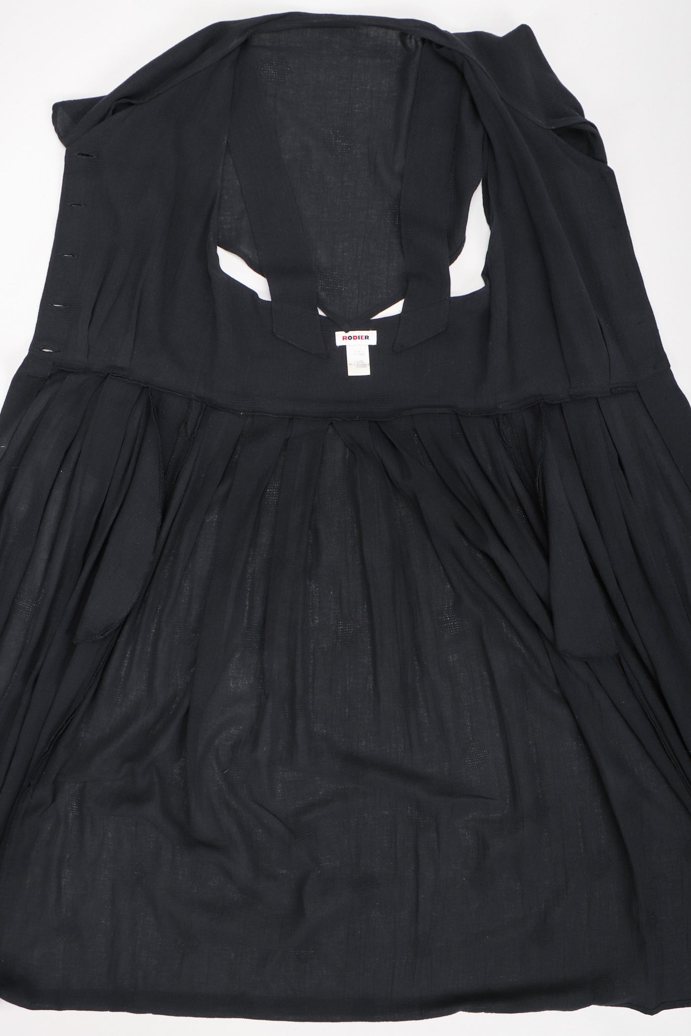 Recess Los Angeles Vintage Rodier Cotton Belted Bertha Cape Collar Dress