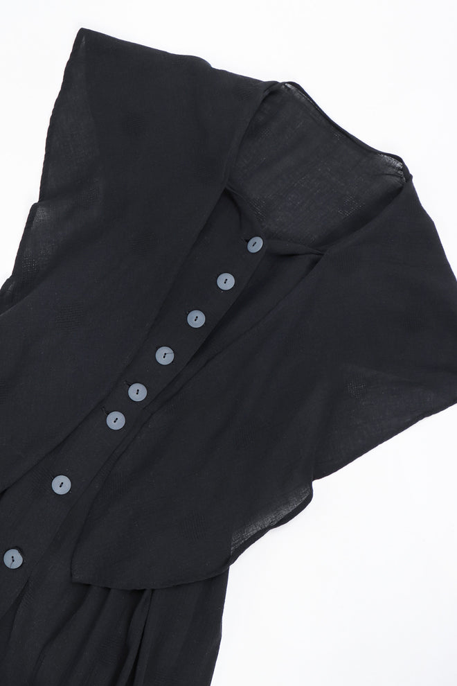 Recess Los Angeles Vintage Rodier Cotton Belted Bertha Cape Collar Dress