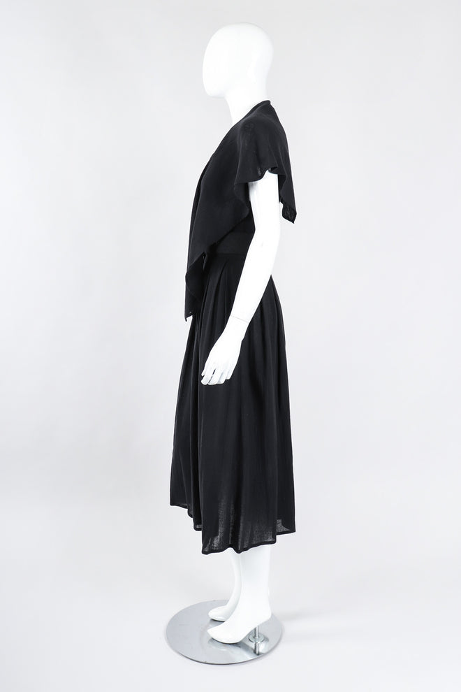 Recess Los Angeles Vintage Rodier Cotton Belted Bertha Cape Collar Dress